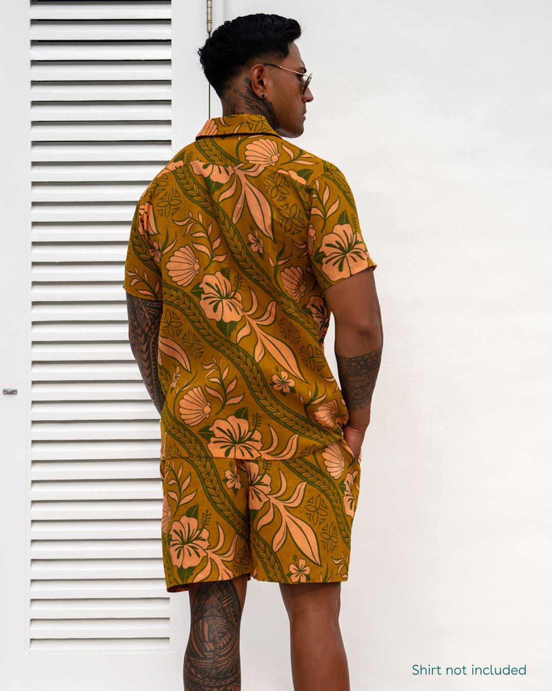 Kanoa Mens Shorts - Island Vines Gold