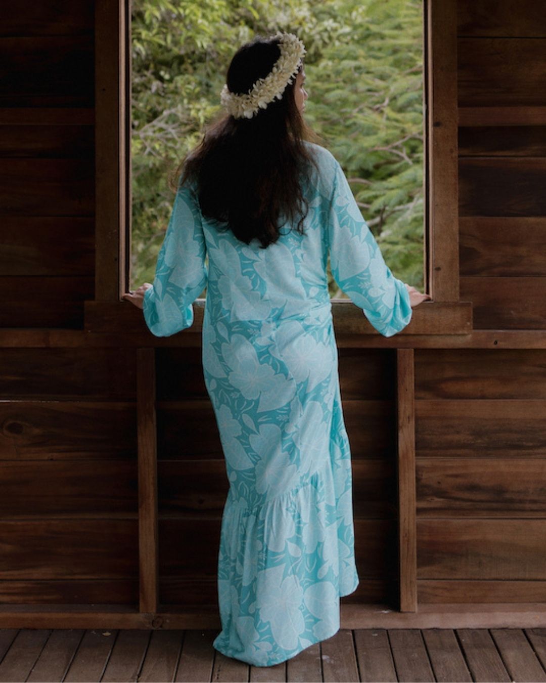 Keziah Womens Island Dress - Royal Hibiscus Tide - Blue