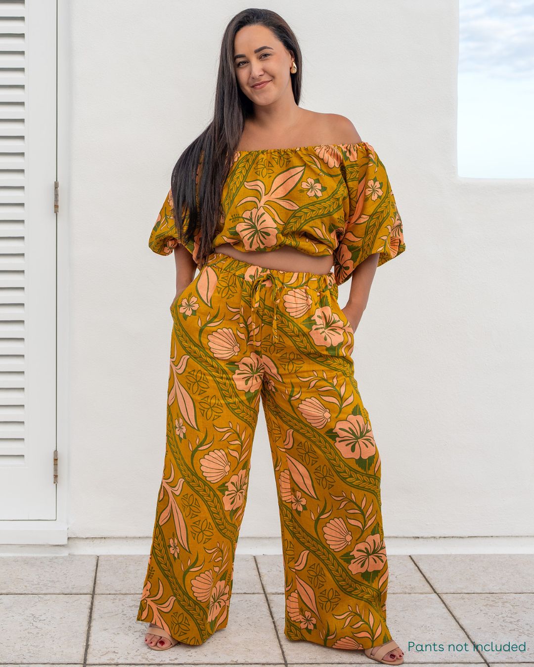 Meari Womens Island Top - Island Vines Gold