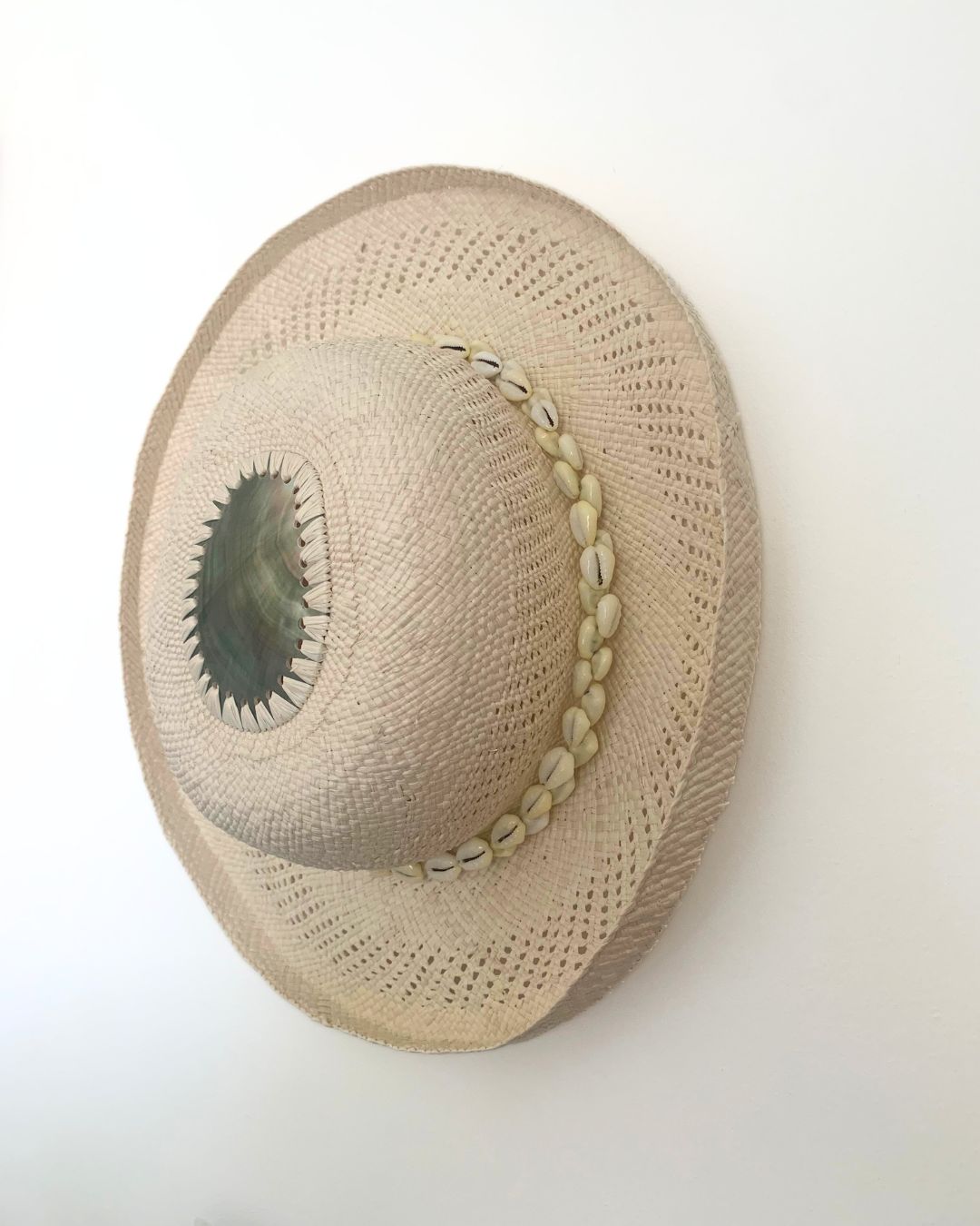 Cook Islands Handmade Rito Hat - Natural Shell