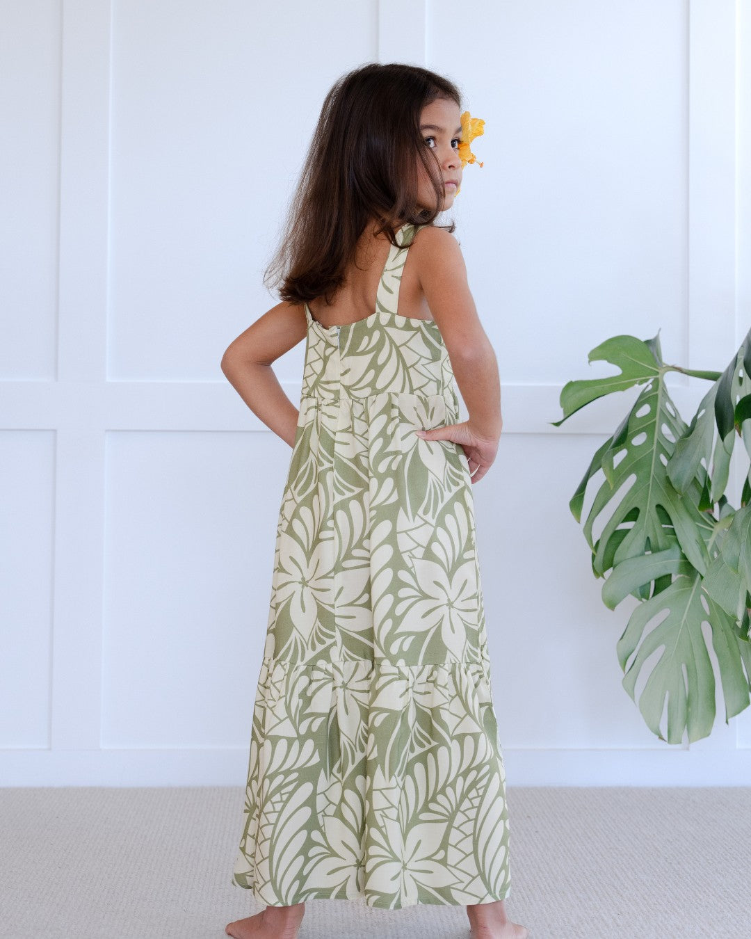 Gigi Girls Maxi Island Dress - Sage