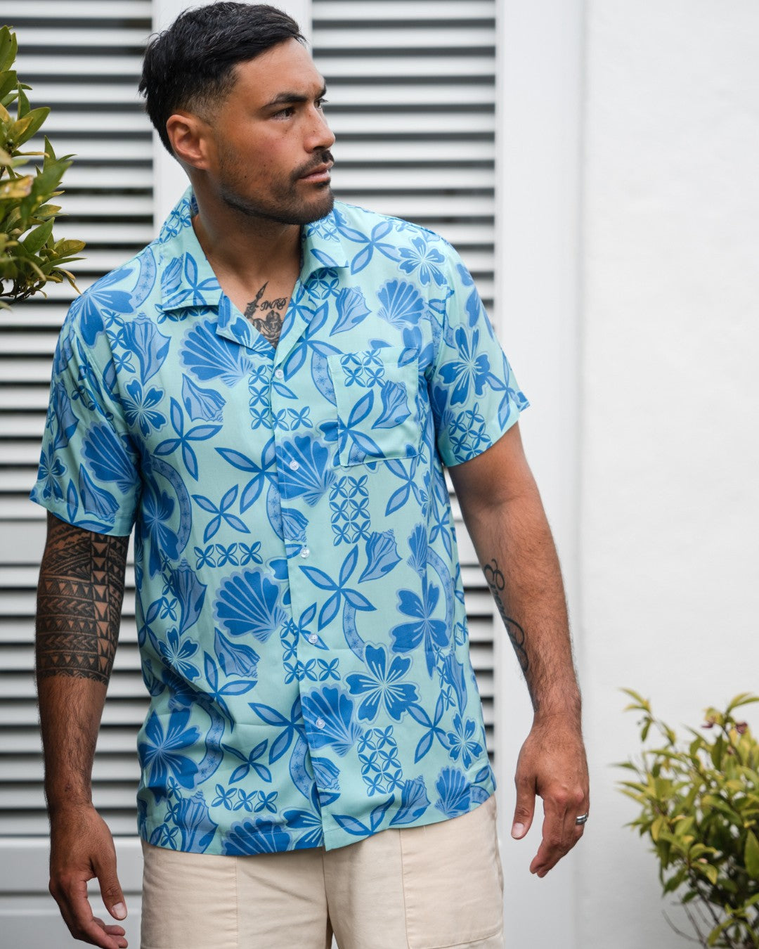 Island Dress &amp; Shirt Matching Set - Island Paradise Lagoon