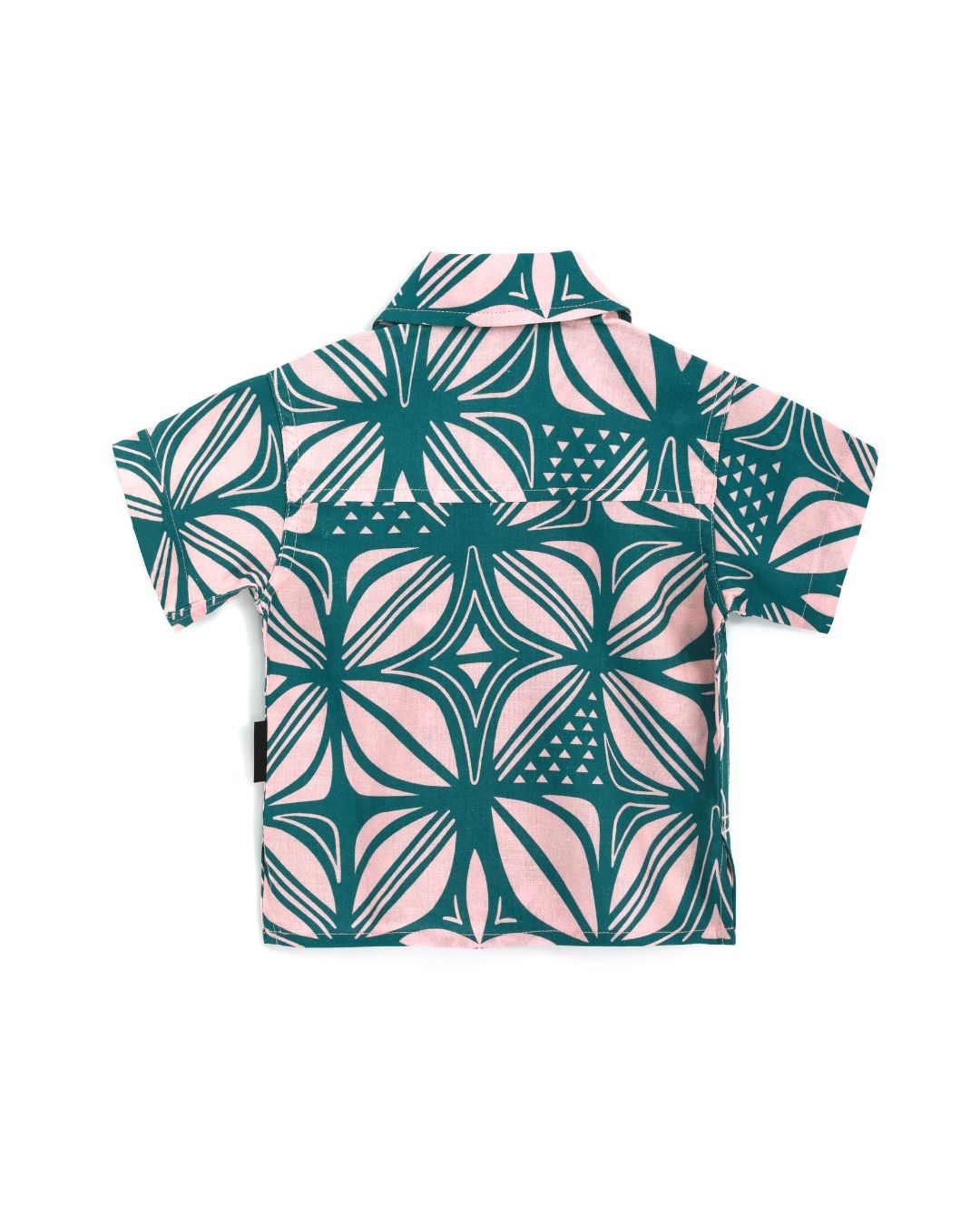 Kanoa II Baby Short Sleeve Island Shirt - Pacific Floral Peach - Back