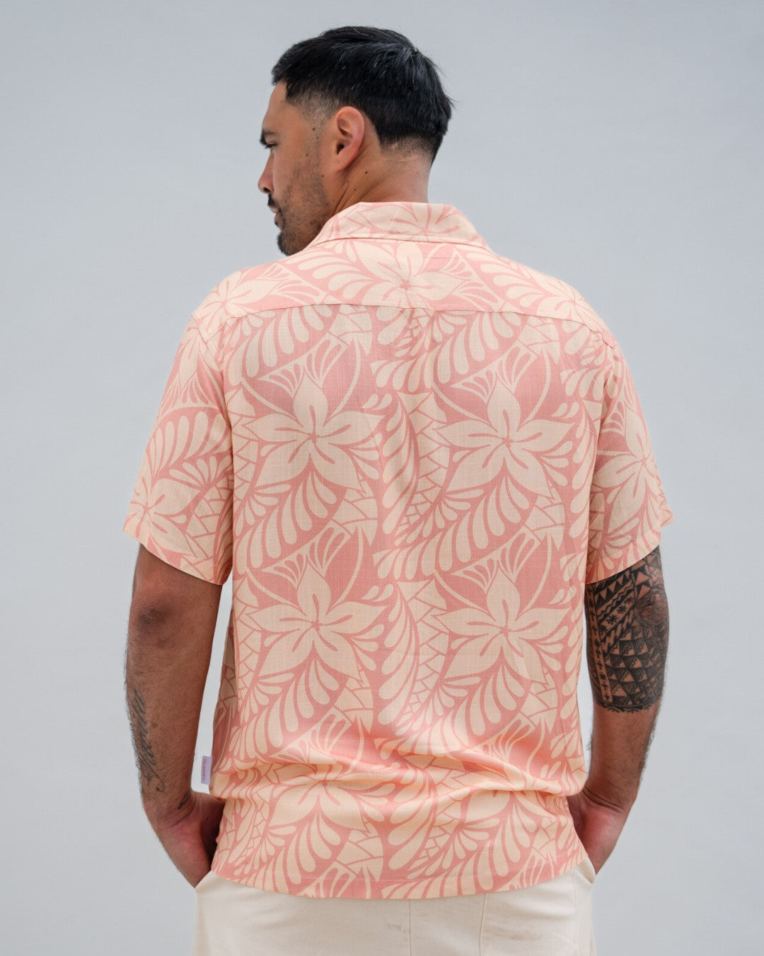 Kanoa Mens Island Shirt - Lagoon Sand - Back