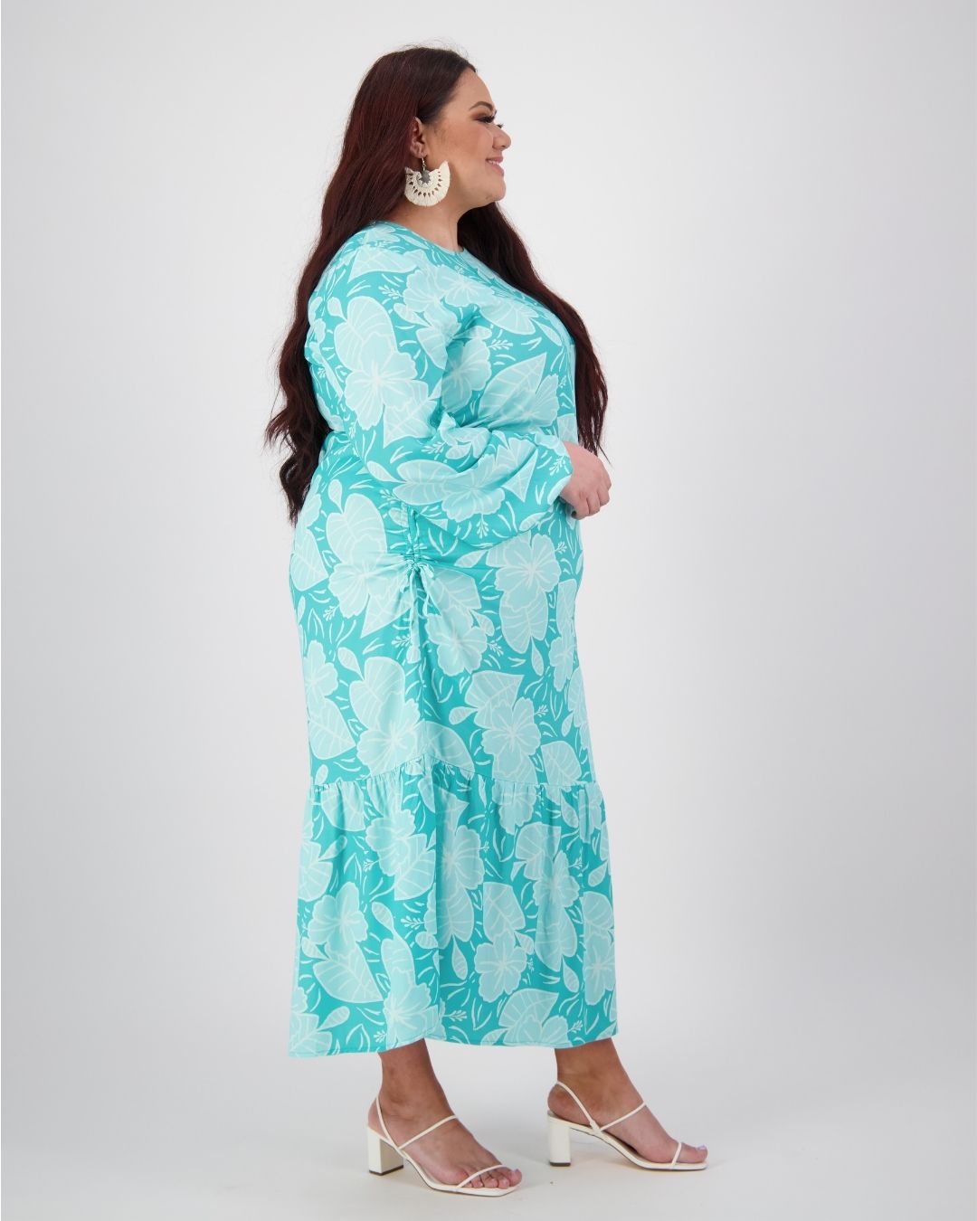 Keziah Womens Island Dress - Plus Size - Royal Hibiscus Tide - Blue