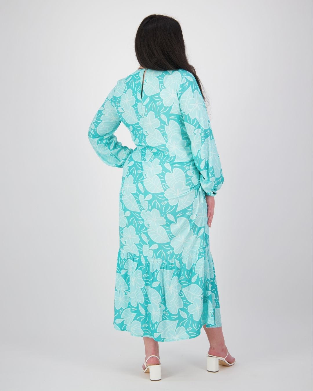 Keziah Womens Island Dress - Royal Hibiscus Tide - Blue