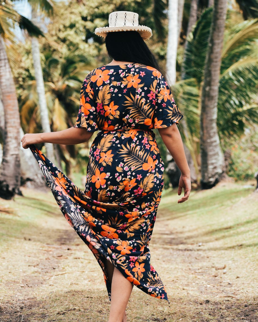 La’ei Womens Wrap Island Dress - Tropic Jungle Print