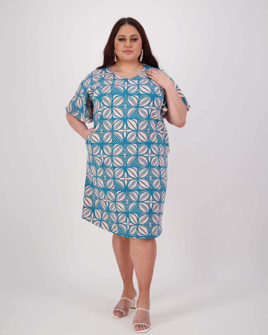 Lulu Womens Island TShirt Dress - Plus Size - Front