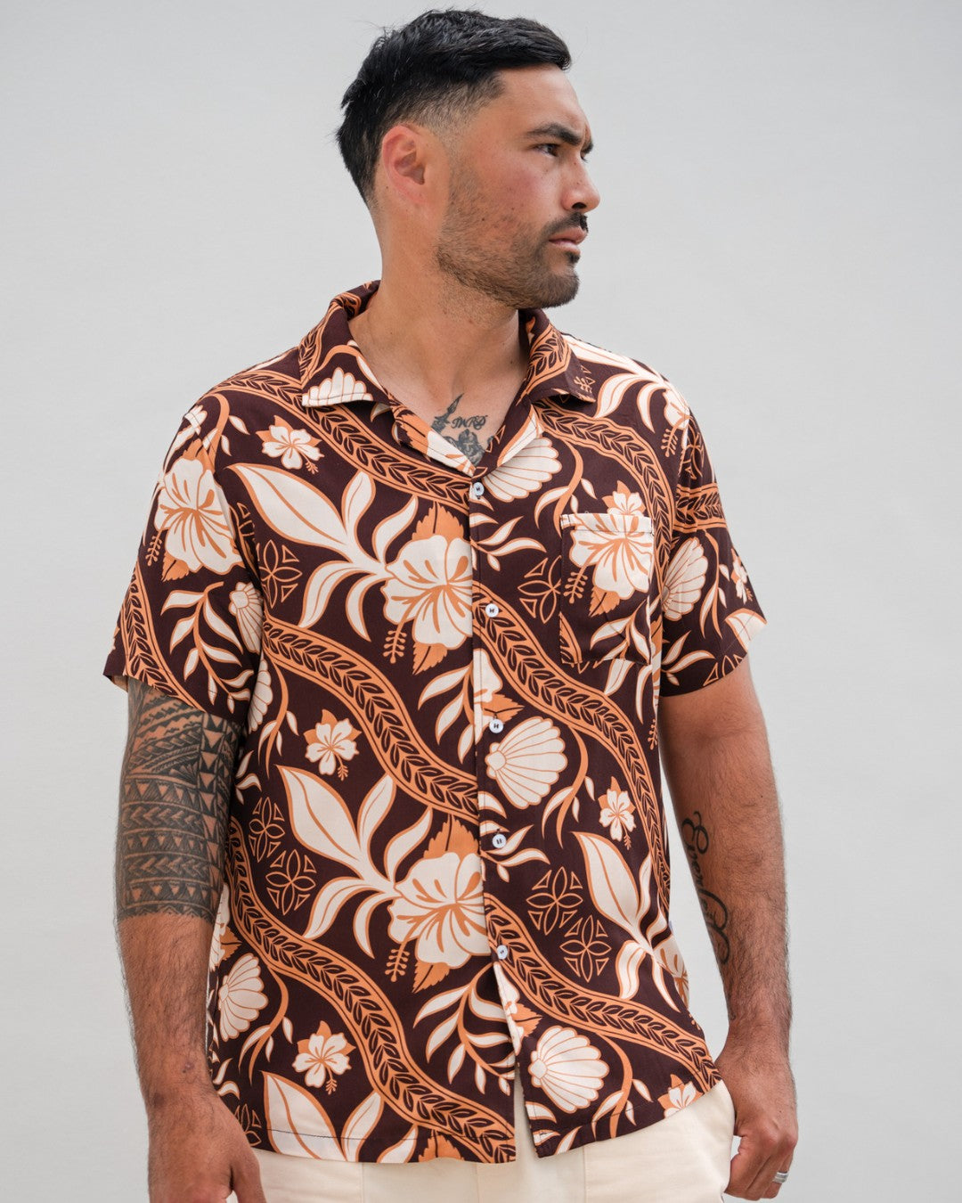 Island Dress &amp; Shirt Matching Set - Island Vines Tim Tam