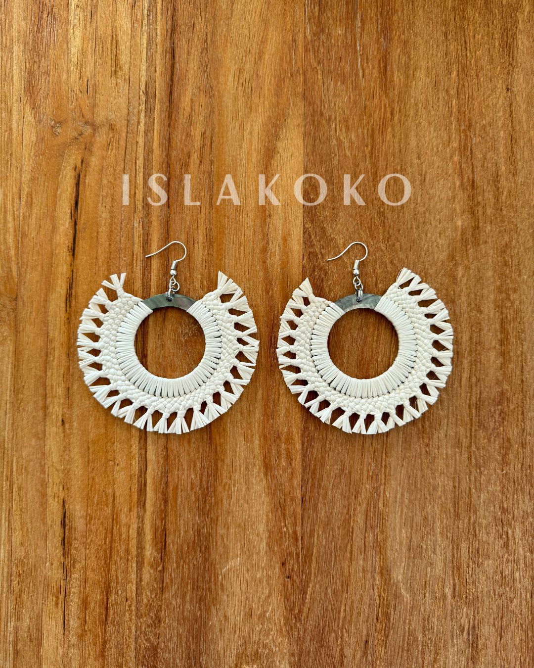 Islands Handmade Rito Hoop Earrings in Natural