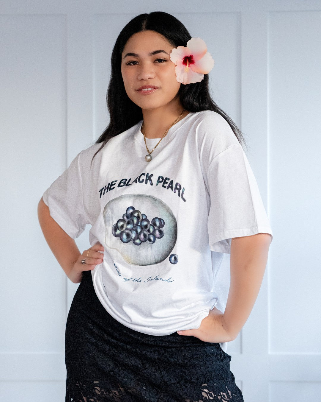 The Black Pearl Oversized Island T-Shirt - White