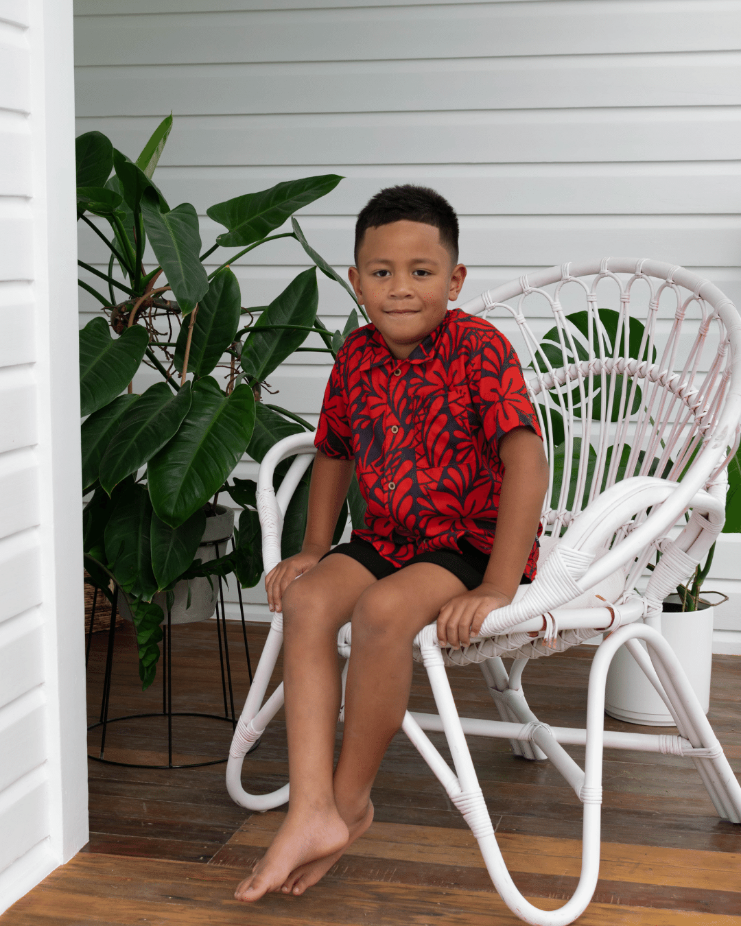 Kanoa II Kids Short Sleeve Shirt - Lagoon Sunrise