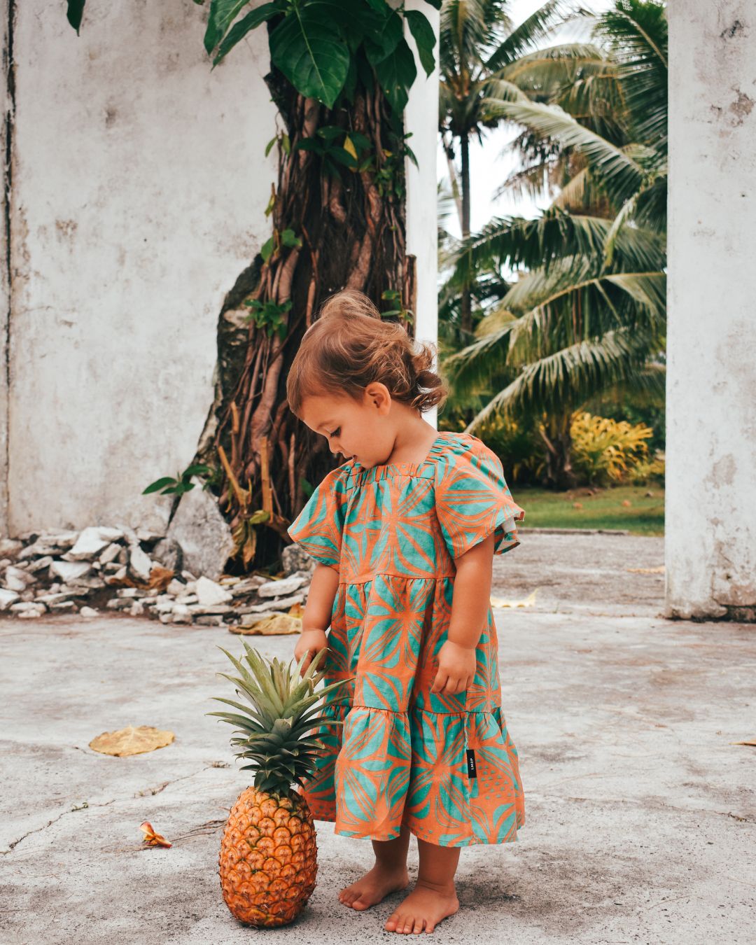 Marino Vai Baby Dress - Pacific Floral Aqua