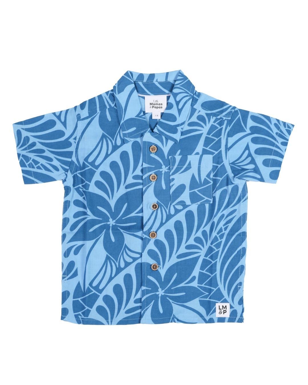 Kanoa II Tween Short Sleeve Shirt - Lagoon Blue